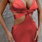 Ruched Cutout Spaghetti Strap Maxi Dress