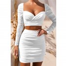 Ruched Women Crop Top Mini Dress