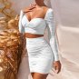 Ruched Women Crop Top Mini Dress