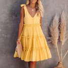 Ruffle A-line Casual Sleeveless Midi Dress
