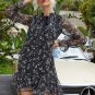 Ruffle Bow Tie Mini Dress Long Sleeve