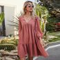 Ruffles Dot Embroidery Mini Dress