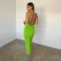 Sexy Backless Draped Maxi Dress
