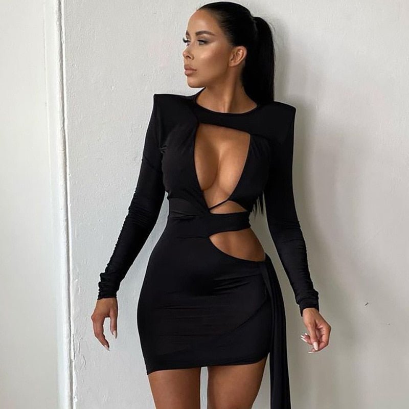 Sexy Cut Out Front Mini Dress