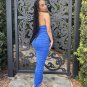 Sexy Cutout Halter Ruched Maxi Dress