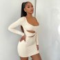 Sexy Hollow Out Long Sleeve Mini Dress