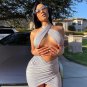 Sexy Off Shoulder Sleeveless Ruched Mini Dress