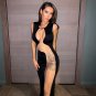 Sexy See Through Mesh Patchwork Maxi Dress
