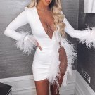 Sexy Sequin Mesh White Mini Dress