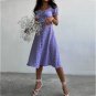 Single Breasted Puff Sleeve Midi Dress