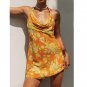 Sleeveless Halter Yellow Summer Mini Dress