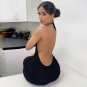 Sleeveless Knitted Black Mini Dress