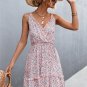 Sleeveless Ruffle V-Neck Floral Mini Dress