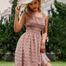 sleeveless square collar mesh mini dress