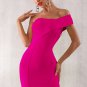 Solid Color One Shoulder Midi Dress