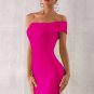Solid Color One Shoulder Midi Dress