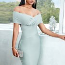 Solid Off-Shoulder Midi Dress