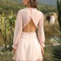 Spring Casual Ruffles Deep V Neck Mini Dress
