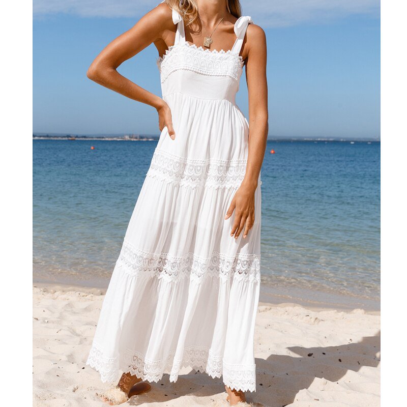 Straps Maxi Dress Holiday Summer Lace