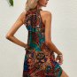 Tropical Hawaii Print Tie Back Mini Dress