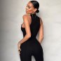 Ribbed Knitted Patchwork Sleeveless Jumpsuit