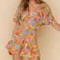 V Neck Short Sleeve Shorts Playsuit Romper