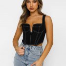 Sexy Jeans Denim Sleeveless Crop Top
