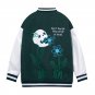 Green Flower Varsity Jacket