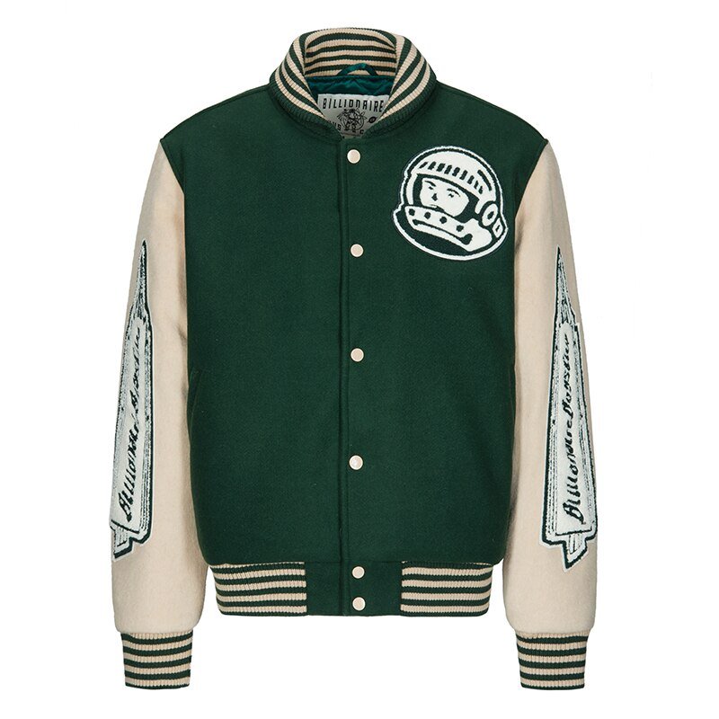 HEART MIND Green Baseball Jacket