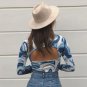 Abstract Stripe Print Crop Top
