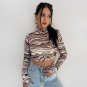 Abstract Stripe Print Crop Top