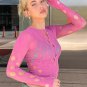 Aesthetics Pink Hollow Out Crop Top