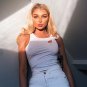 Bandage Hollow Out Ribbed Crop Top