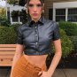 Black Leather Crop Top