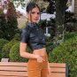 Black Leather Crop Top
