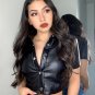 Black Leather Crop Top