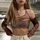Brown Corset Top Vintage Crop Top
