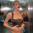 Brown Tube Crop Top Women