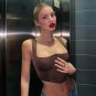 Brown Tube Crop Top Women
