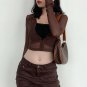 Button Up Long Sleeve Crop Top