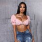 Casual Bandage Short White Crop Top