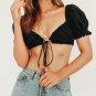 Casual Bandage Short White Crop Top