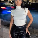 Casual Black White Crop Top