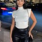 Casual Black White Crop Top