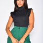 Casual Black White Crop Top