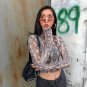 Casual Green Snake Print Crop Top