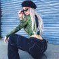 Casual Green Snake Print Crop Top