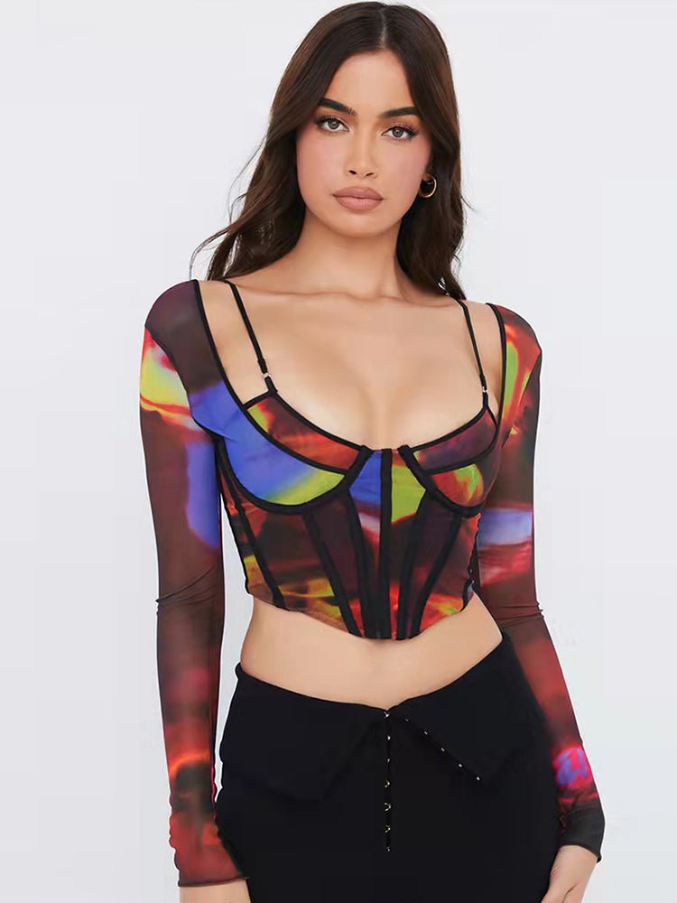 Corset Blouse Crop Top