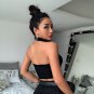 Crop Top Sexy Black Backless