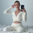 Cross Tie Up Long Sleeve Two Piece Sets